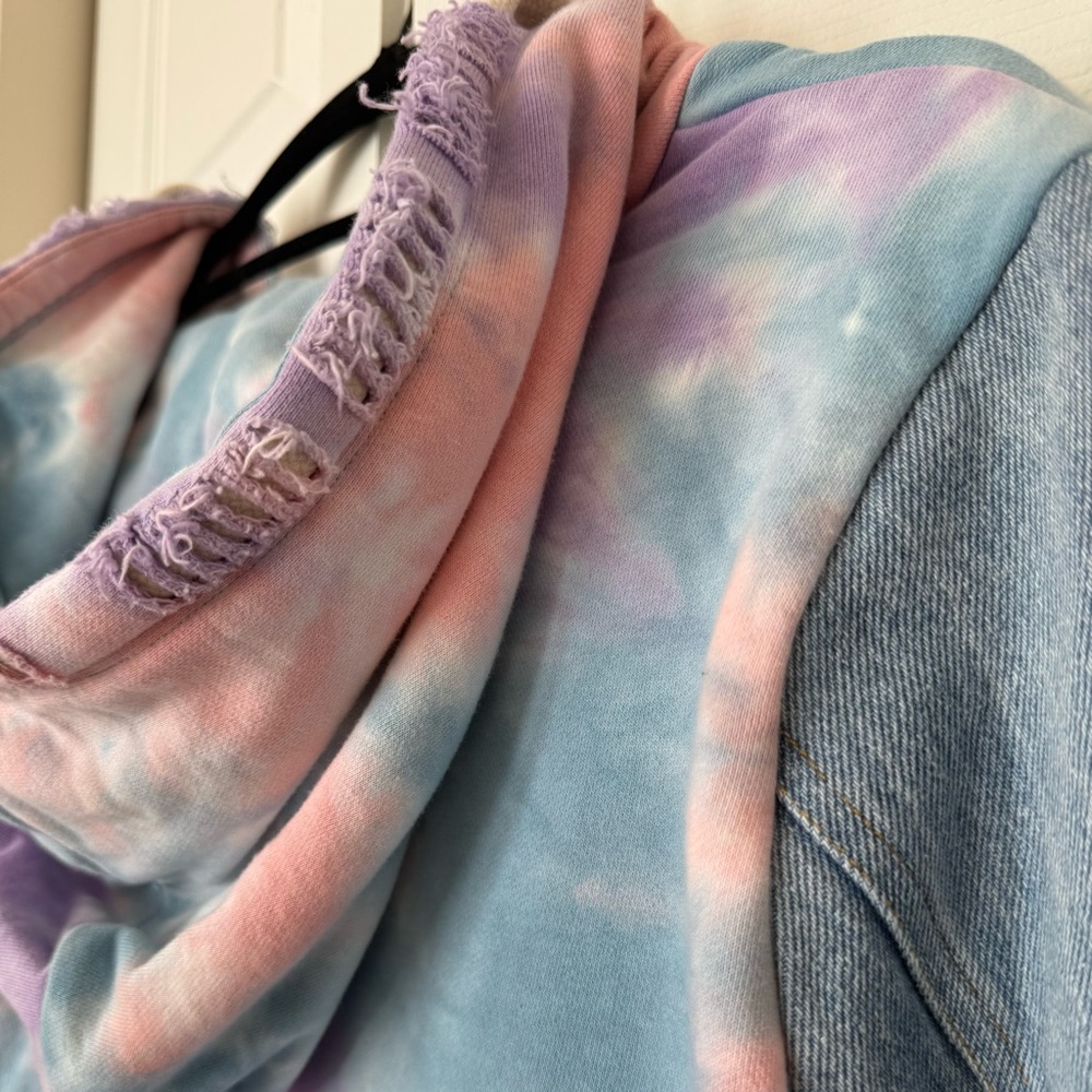 Dance & Marvel Pastel Tie-Dye Denim Hoodie - Picture 6 of 9